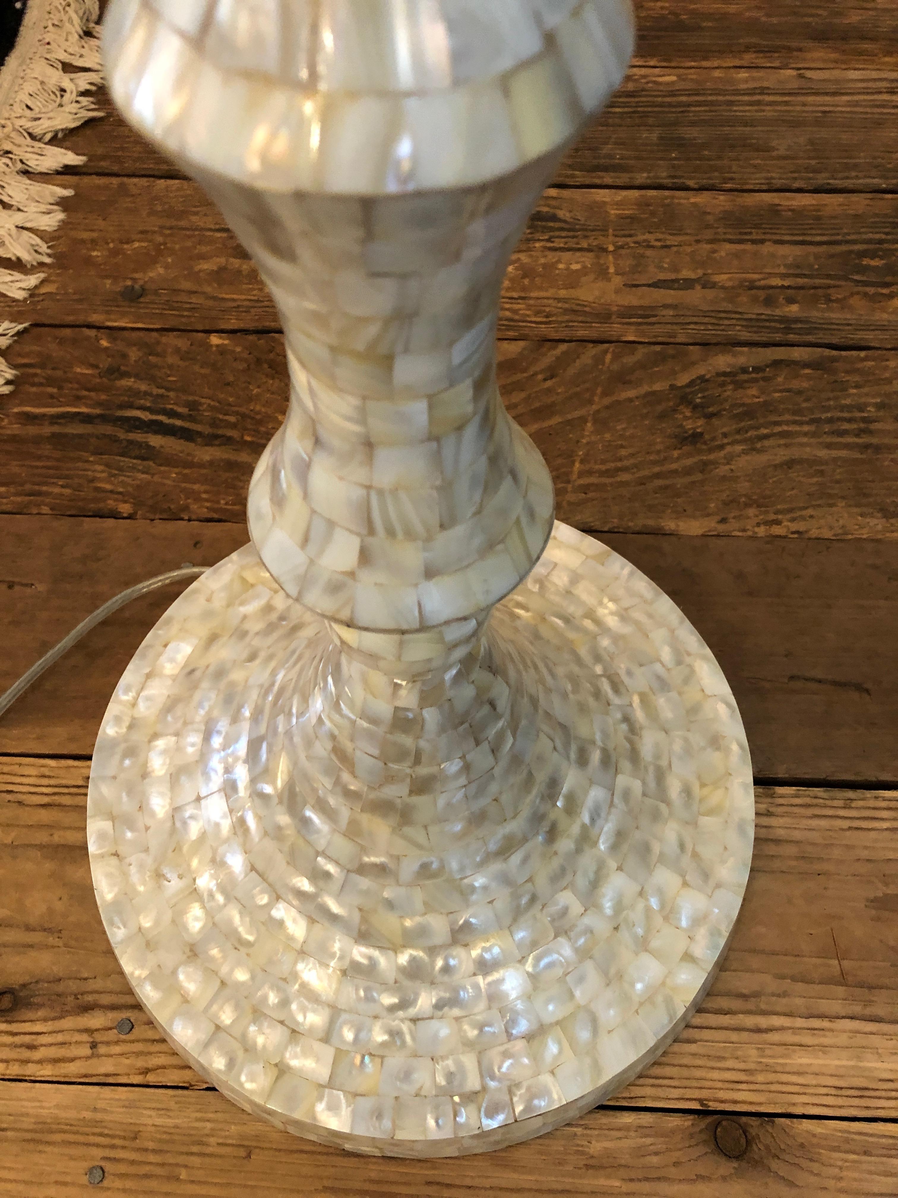 Organic Modern Glam Large Tessellated Stone Floor Lamp by Oly