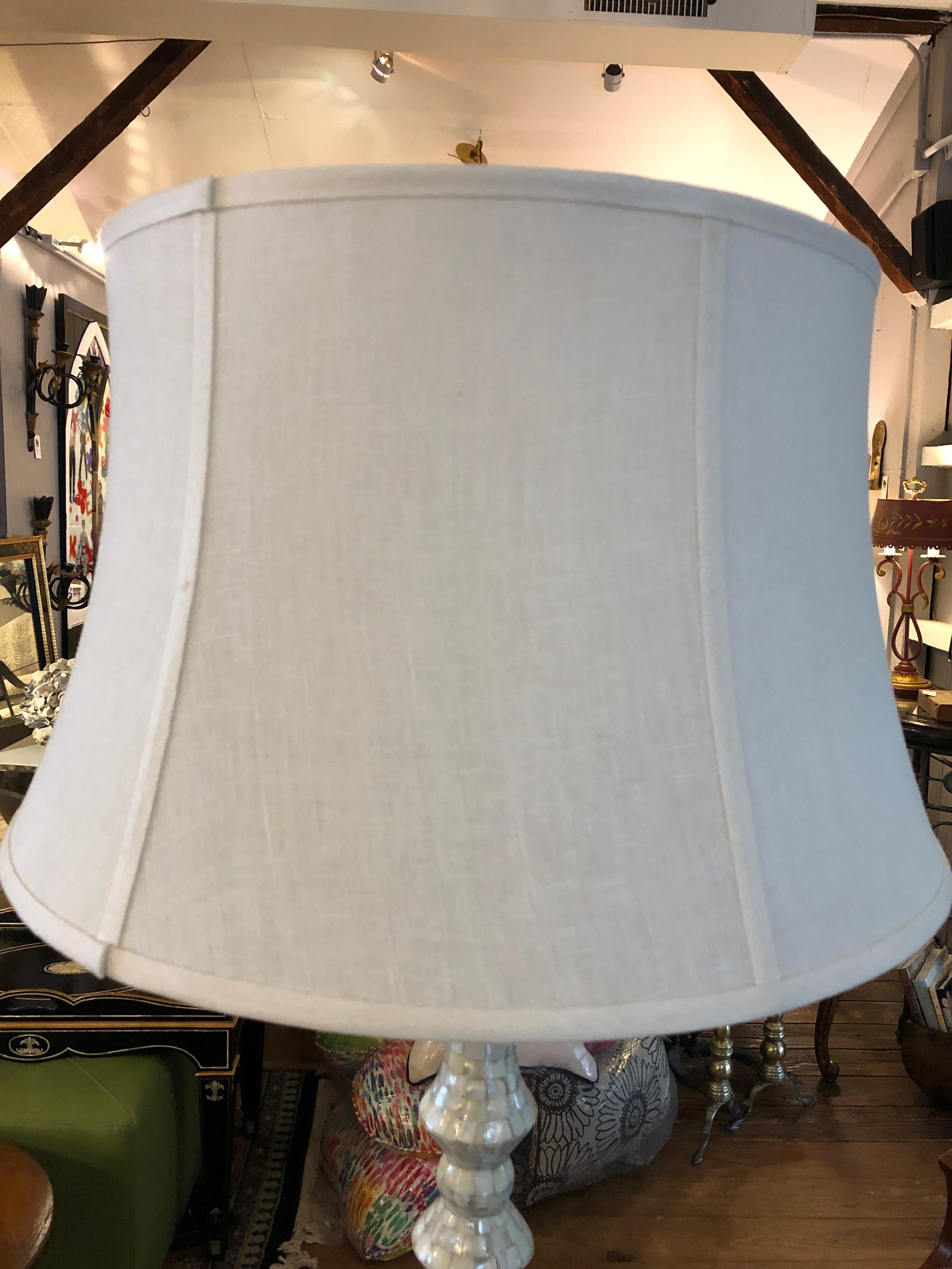American Glam Large Tessellated Stone Floor Lamp by Oly