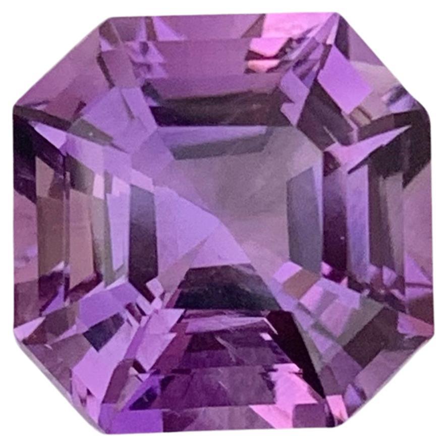 Glam of Purple Amethyst 7.80 carats Asscher Cut Natural Brazilian Gemstone For Sale