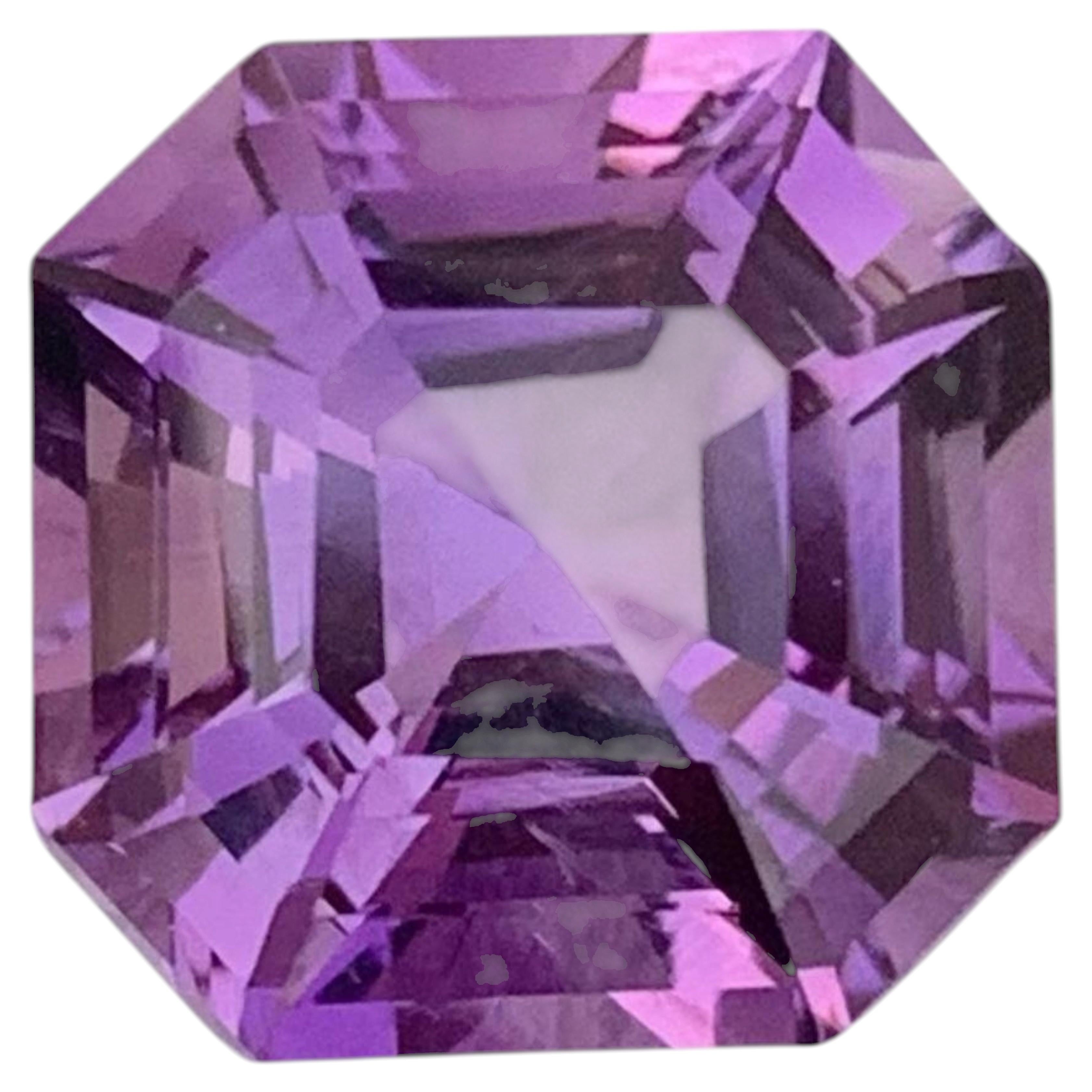 Glam of Purple Amethyst 7.80 carats Asscher Cut Natural Brazilian Gemstone