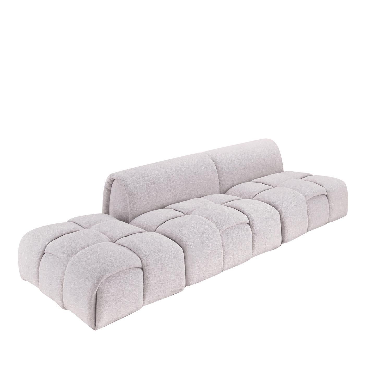 GLAM sofà, perlgrau sherpa gepolstert im Angebot