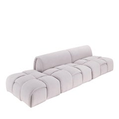 GLAM sofà, perlgrau sherpa gepolstert