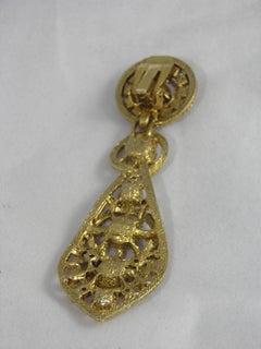 Glam Thelma Deutsch Pendant Pair Earrings- Amber Aurora Borealis Stones