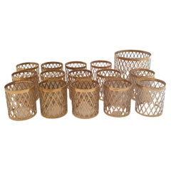 Glam Vintage Set of 14 Rocks Glasses and Ice Bucket by Imperial Glass Company