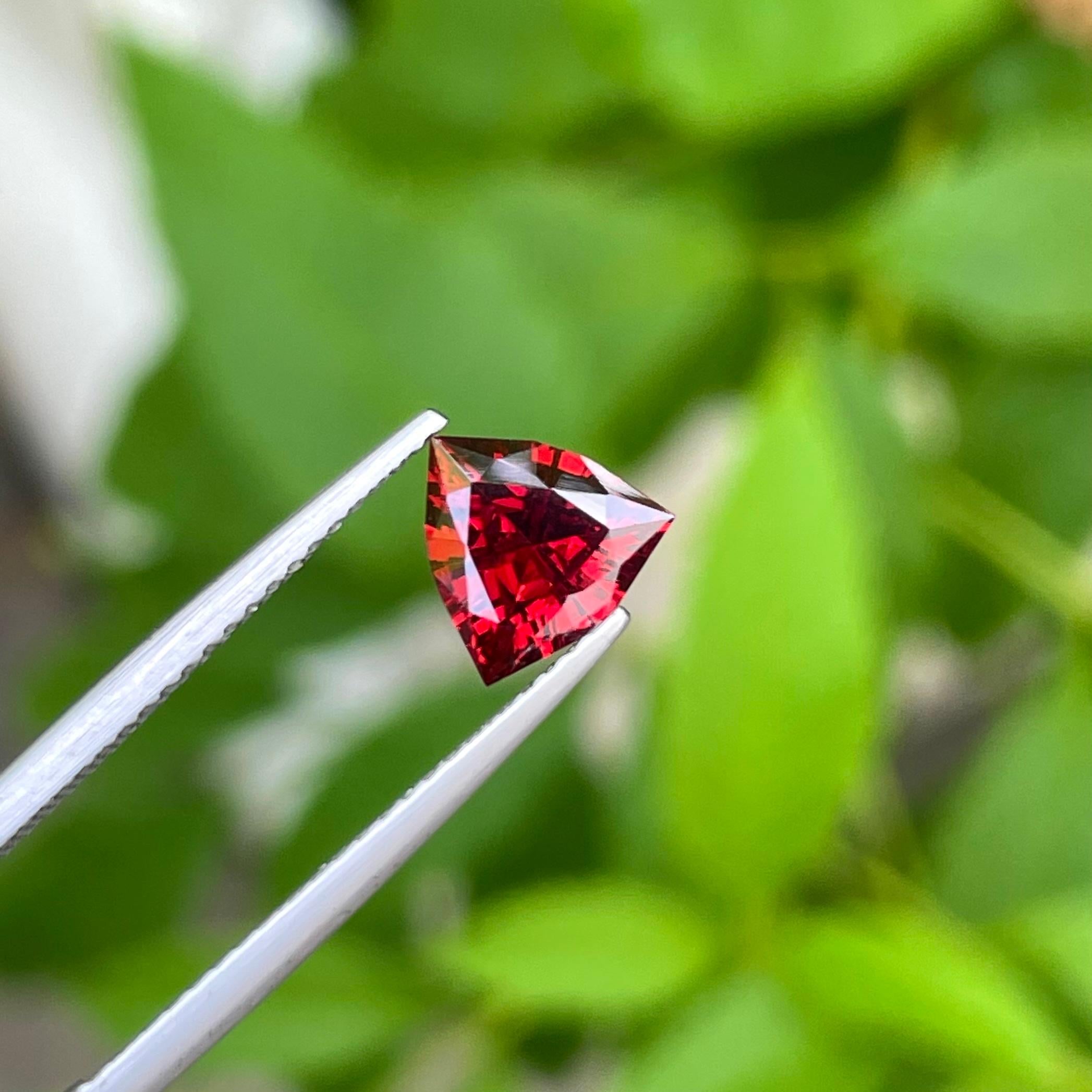 Grenat rouge en forme de trillion de 1,20 carat, pierre précieuse naturelle non sertie de Tanzanie Neuf - En vente à Bangkok, TH