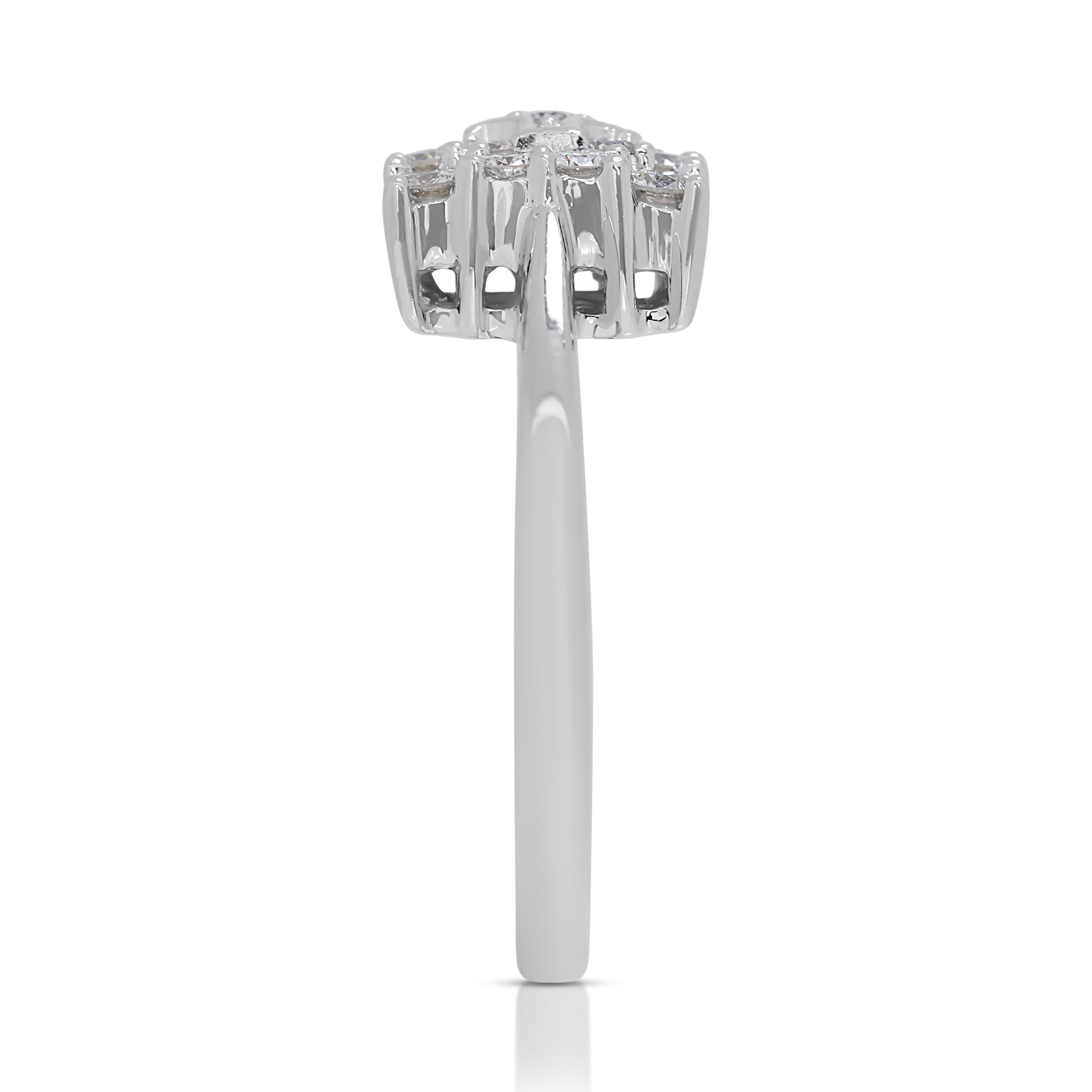 Glamouröser 0,42 Karat Diamanten-Cluster-Ring aus 18 Karat Weißgold im Angebot 1