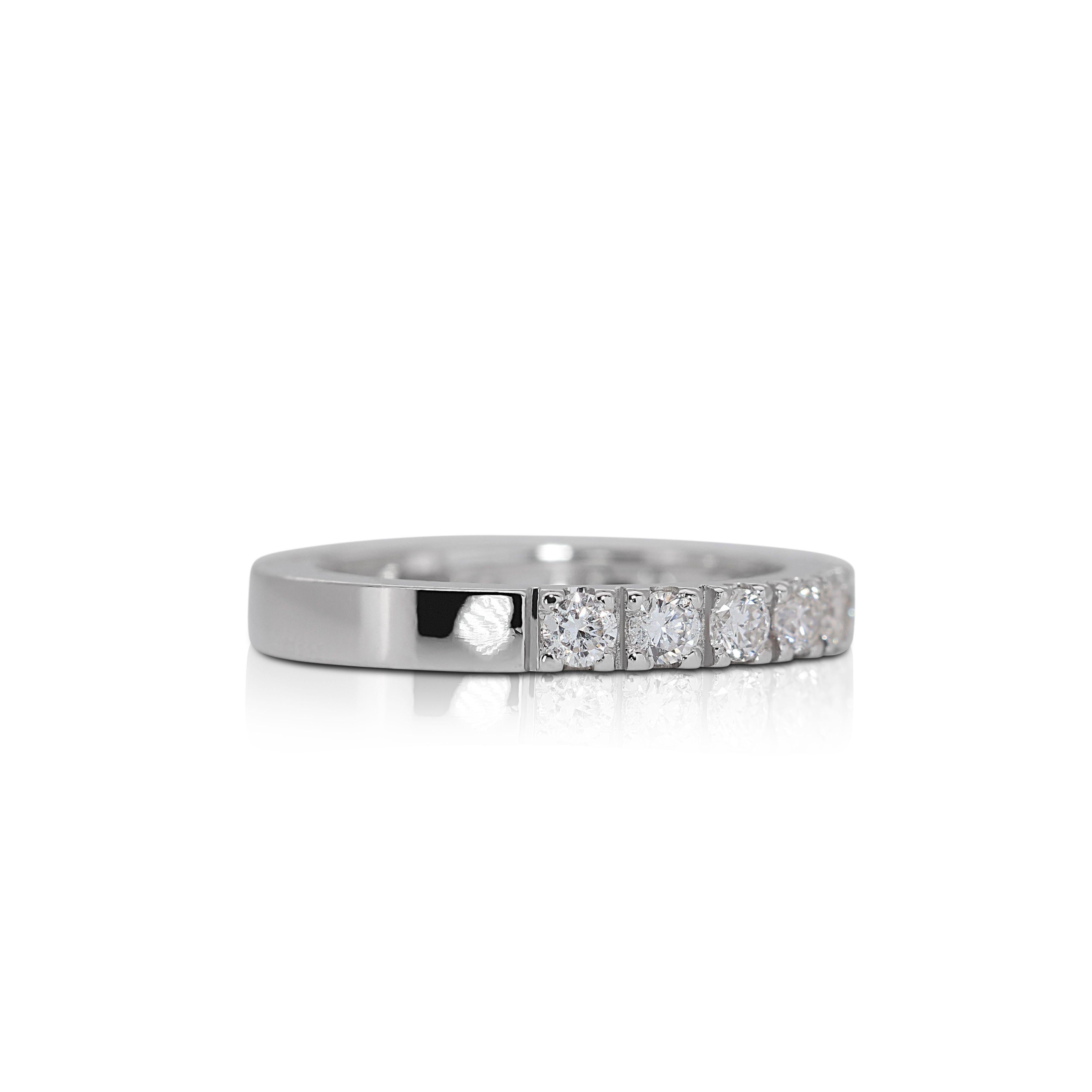 Round Cut Glamorous 0.58ct Platinum Eternity Ring For Sale