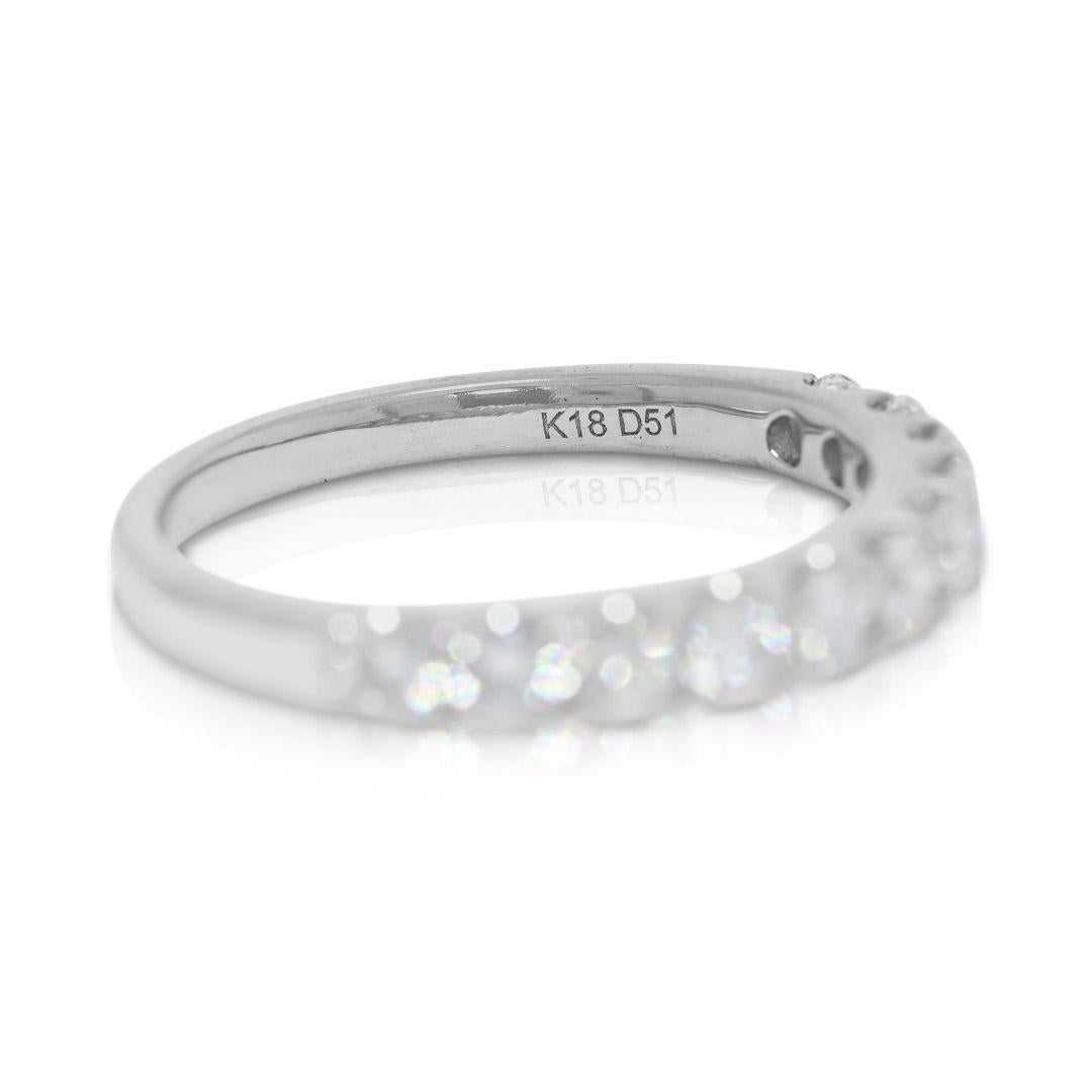Glamorous 0.51ct Natural Diamond Half Eternity Ring in 18K White Gold im Zustand „Hervorragend“ im Angebot in רמת גן, IL