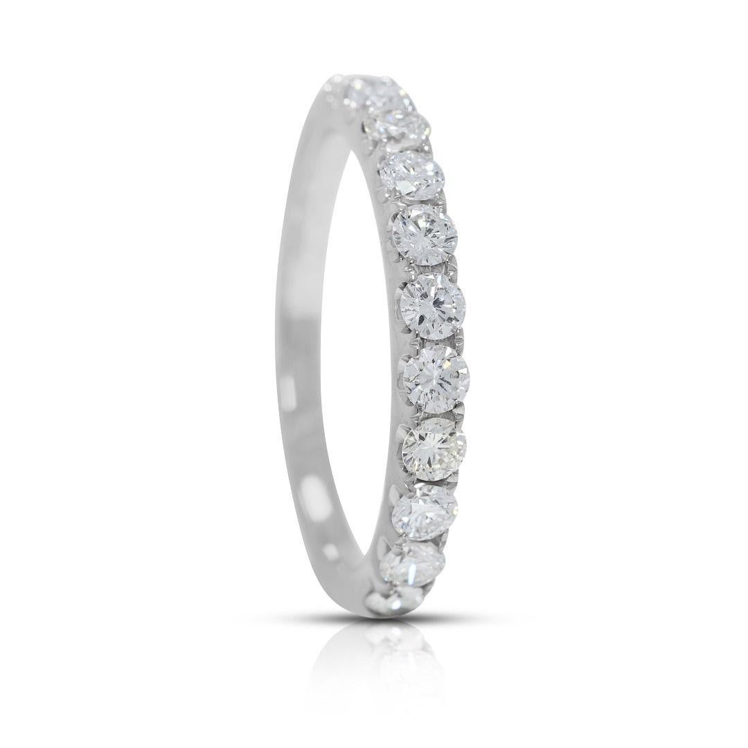 Glamorous 0.51ct Natural Diamond Half Eternity Ring in 18K White Gold für Damen oder Herren im Angebot