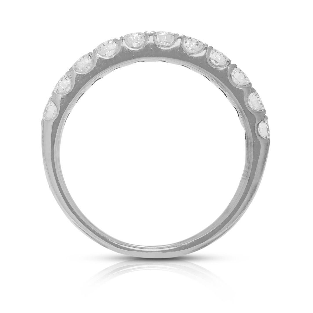 Glamorous 0.51ct Natural Diamond Half Eternity Ring in 18K White Gold im Angebot 2