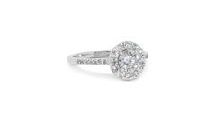 Glamorous 1.30ct Diamonds Halo Ring in 18k White Gold - GIA Certified