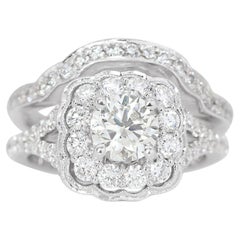 Bague en or blanc 14k avec deux diamants de 1,40ct - Certifiée IGI