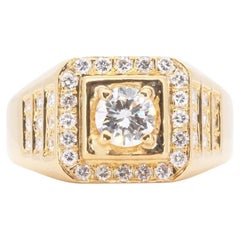 Glamorous 14k Yellow Gold Dome Ring w/ 0.95ct Natural Diamonds IGI Cert