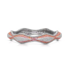 Bangle glamour con zaffiri e diamanti da 16,68 carati in oro bianco e rosa 18 carati