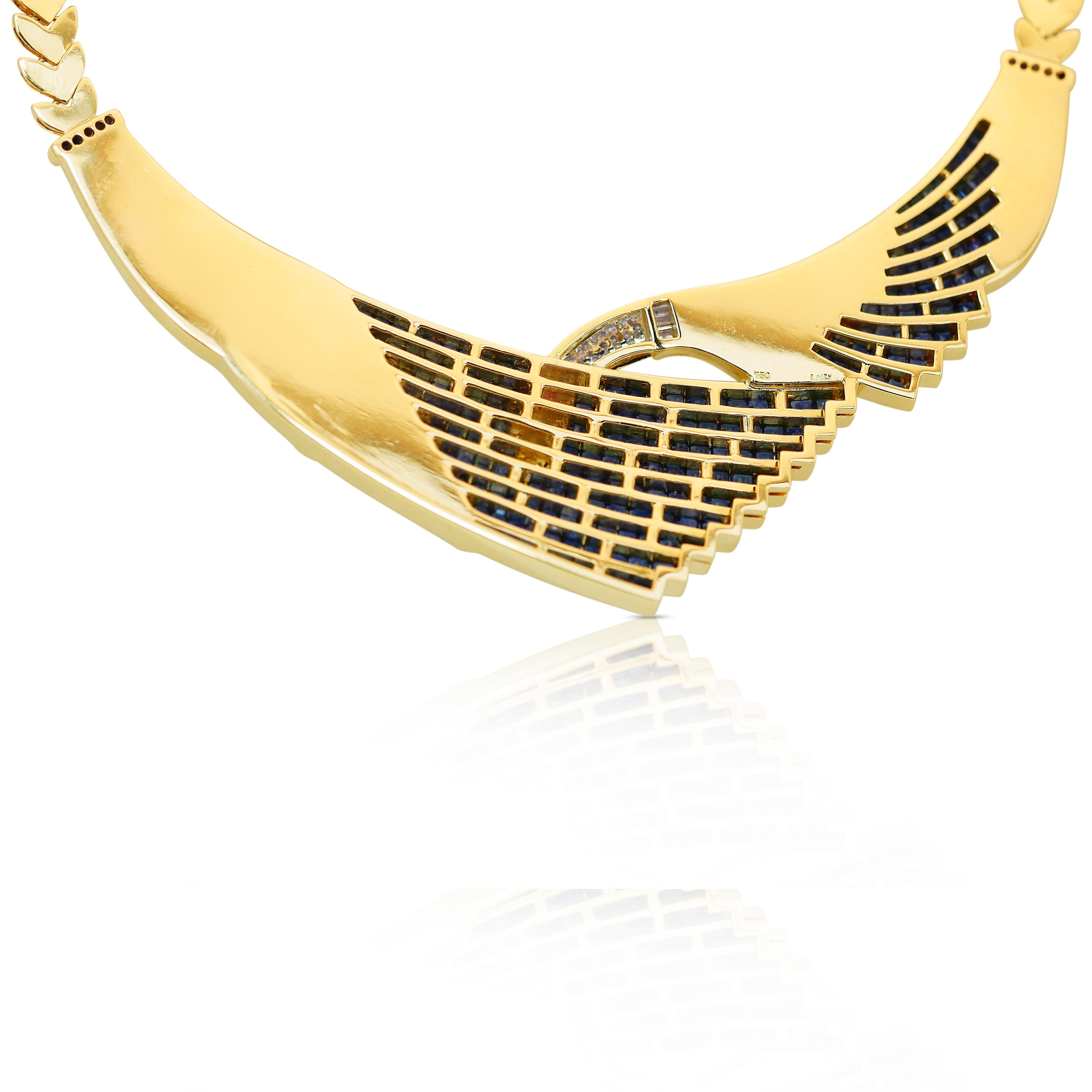 Collana glamour con perle, zaffiri, rubini e diamanti da 16,77 carati - Certificato IGI in vendita 1