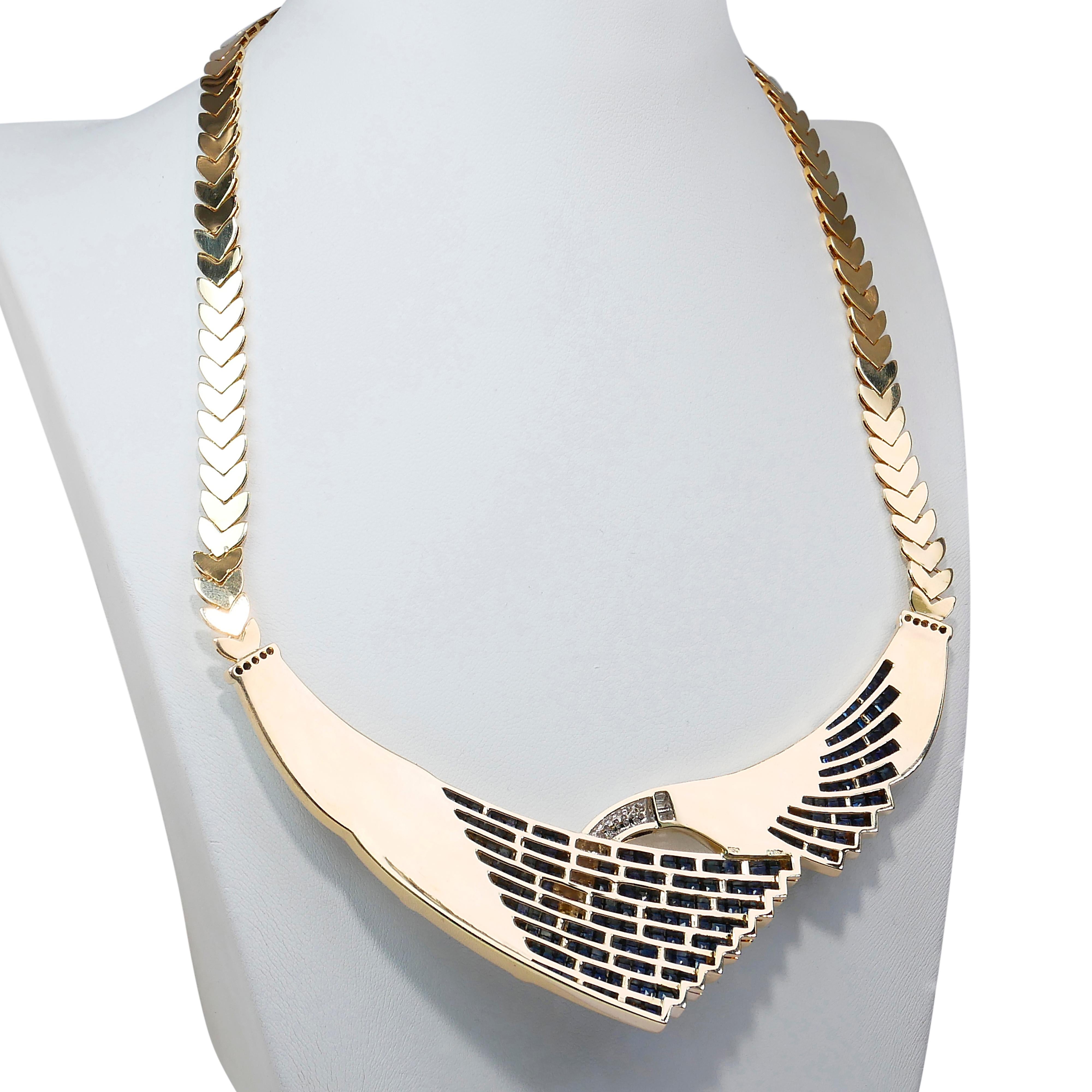 Collana glamour con perle, zaffiri, rubini e diamanti da 16,77 carati - Certificato IGI in vendita 2