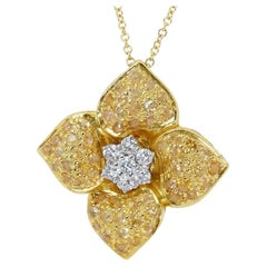 Glamorous 18k Two-Toned Gold Necklace w/ 1.43 ct Natural Diamonds AIG Cert