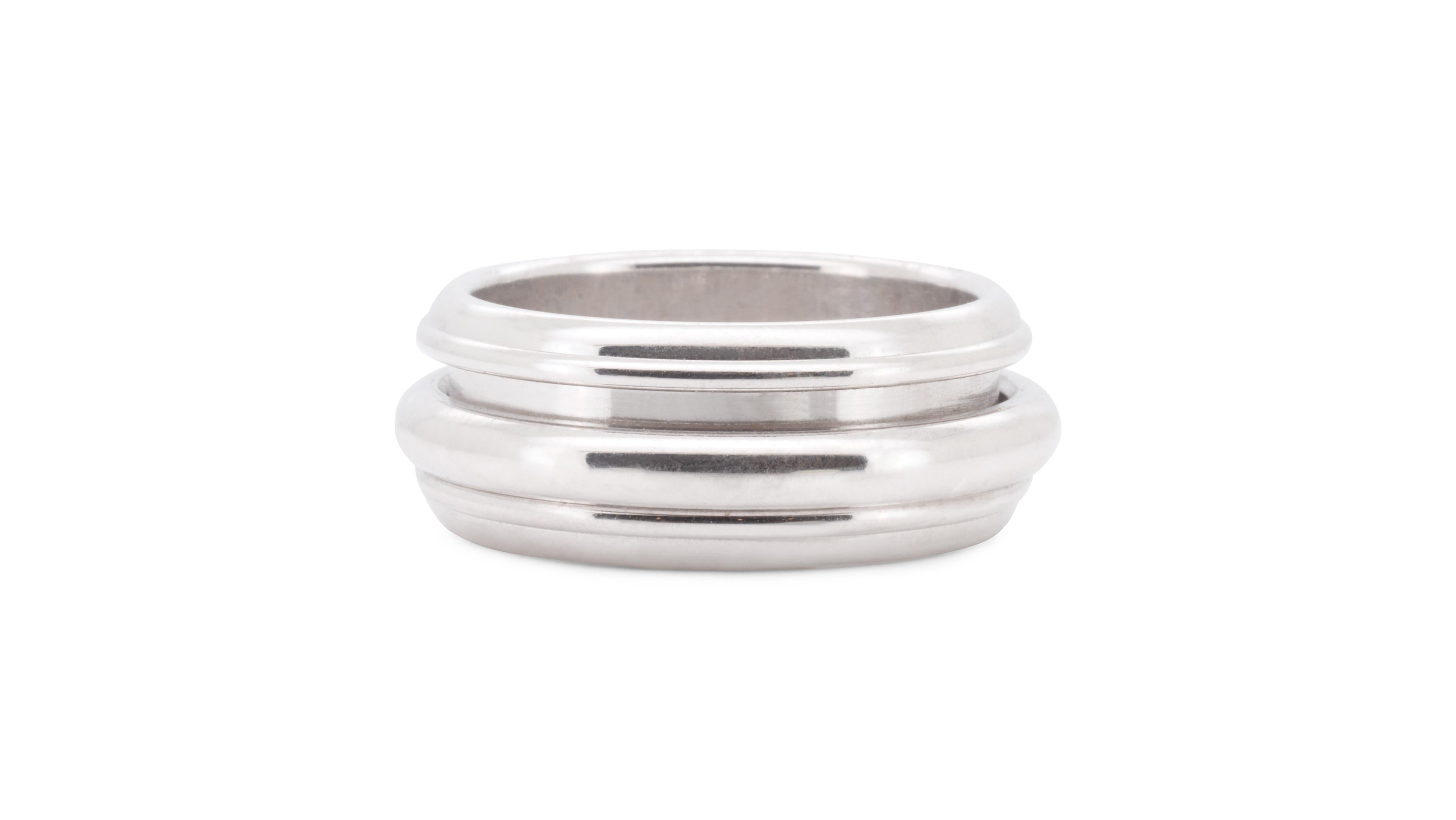 Anello Piaget a fascia in oro bianco 18 carati di grande fascino in vendita 1