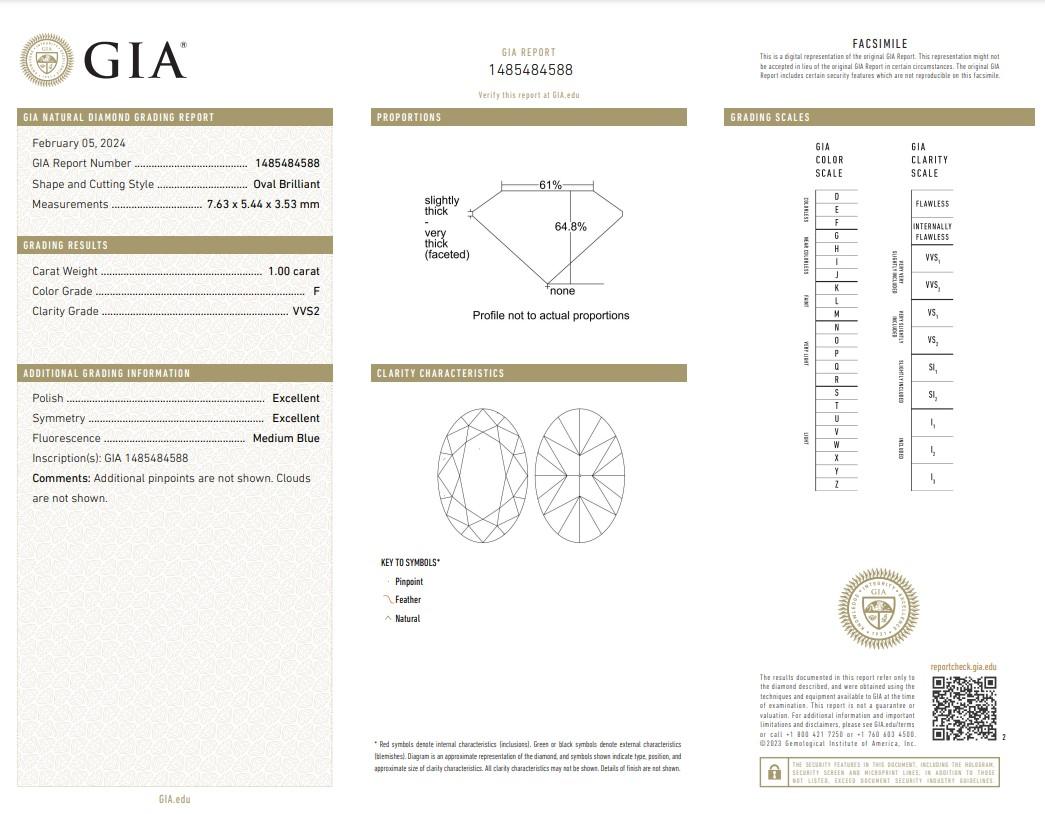 De las mujeres Glamuroso Anillo Halo de Diamantes Naturales de Oro Blanco de 18 K con 1,34 ct - Certificado GIA en venta