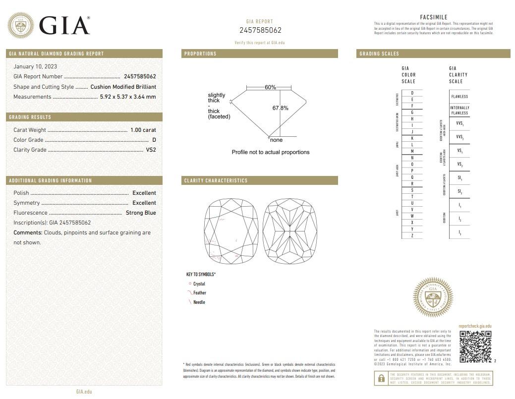 Glamouröser Ring aus 18 Karat Weißgold mit natürlichem Diamanten mit 1,25 Karat - GIA & AIG zertifiziert im Angebot 1