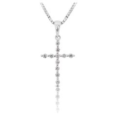 Glamorous 18k White Gold Necklace with 0.15 Natural Diamond
