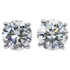 Clous d'oreilles glamour en or blanc 18 carats avec diamants naturels 2,03 carats certifiés GIA