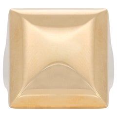 Glamorous 18k Yellow Gold Dome Square Ring