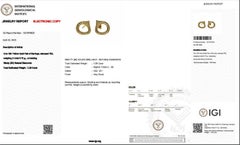 Glamorous 18k Yellow Gold Earrings w/ 1.28ct Natural Diamonds IGI Certificate
