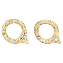 Glamorous 18k Yellow Gold Earrings w/ 1.28ct Natural Diamonds IGI Certificate