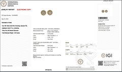 Glamorous 18k Yellow Gold Earrings w/ 3 ct Natural Diamonds IGI Certificate