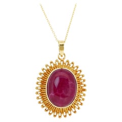Collier glamour en or jaune 18 carats avec certificat IGI en rubis de 12 carats