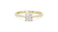 Glamorous 18k Yellow Gold Solitaire Ring w/ 0.75 ct Natural Diamonds AIG Cert