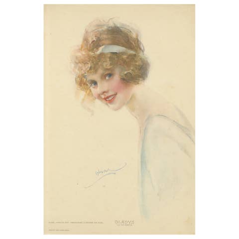 Glamorous 1920s Art Deco Portrait “Gladys” – Lithograph by W.E. Webster