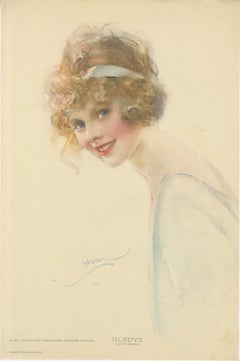Ritratto Art Deco "Gladys" - litografia di W.E. Webster