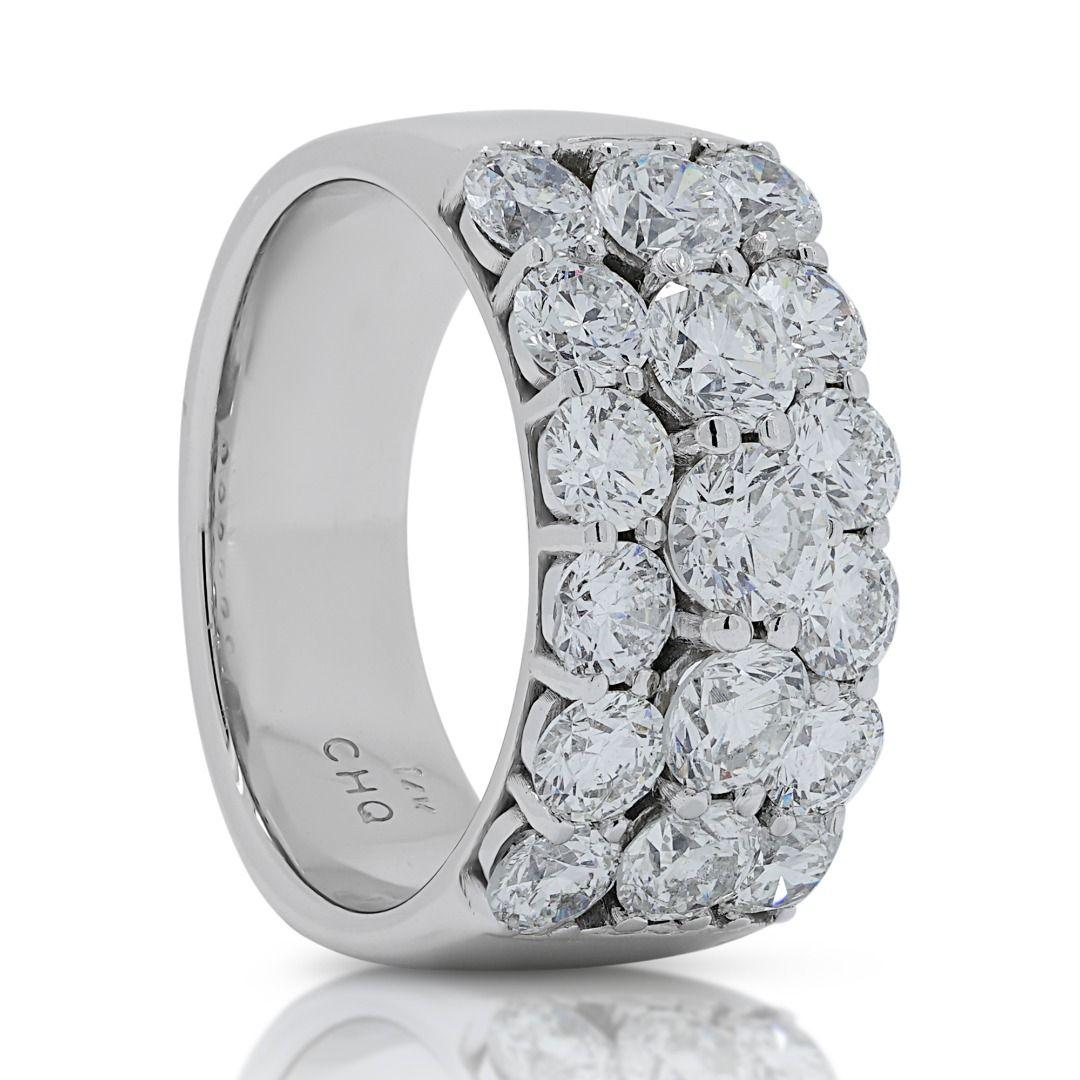 Glamorous 1.92ct Diamonds Pave Ring in 14K White Gold In Excellent Condition For Sale In רמת גן, IL
