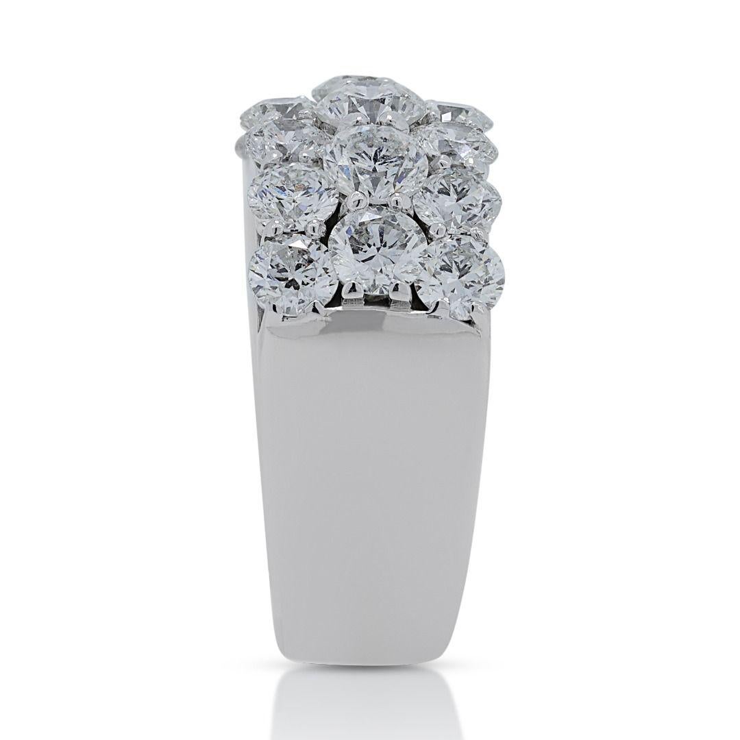 Glamorous 1.92ct Diamonds Pave Ring in 14K White Gold For Sale 2