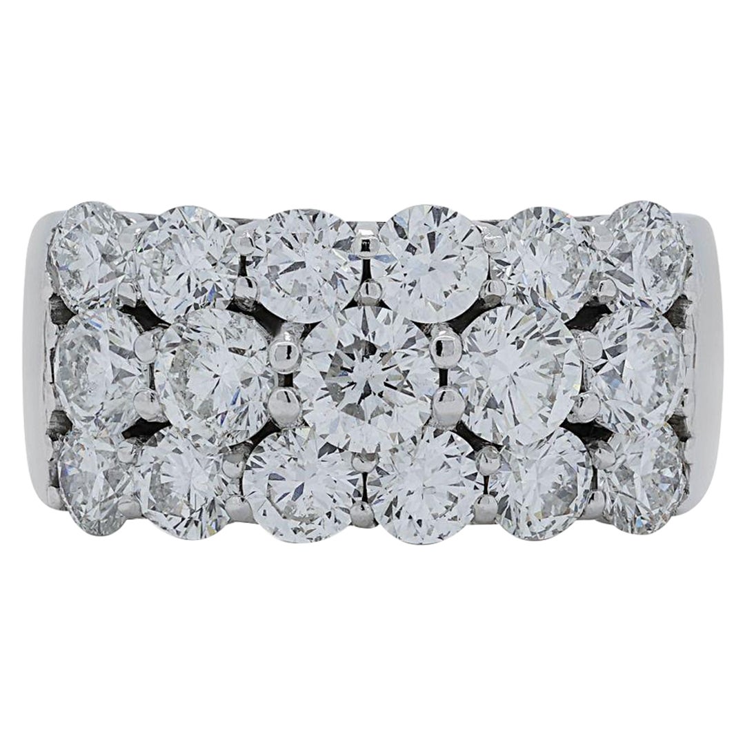 Bague glamour en or blanc 14 carats pavée de diamants de 1,92 carat