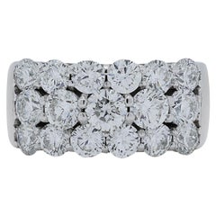 Bague glamour en or blanc 14 carats pavée de diamants de 1,92 carat