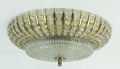 glamorous 1960s mid century CEILING LAMP ceiling fixture brass and glass