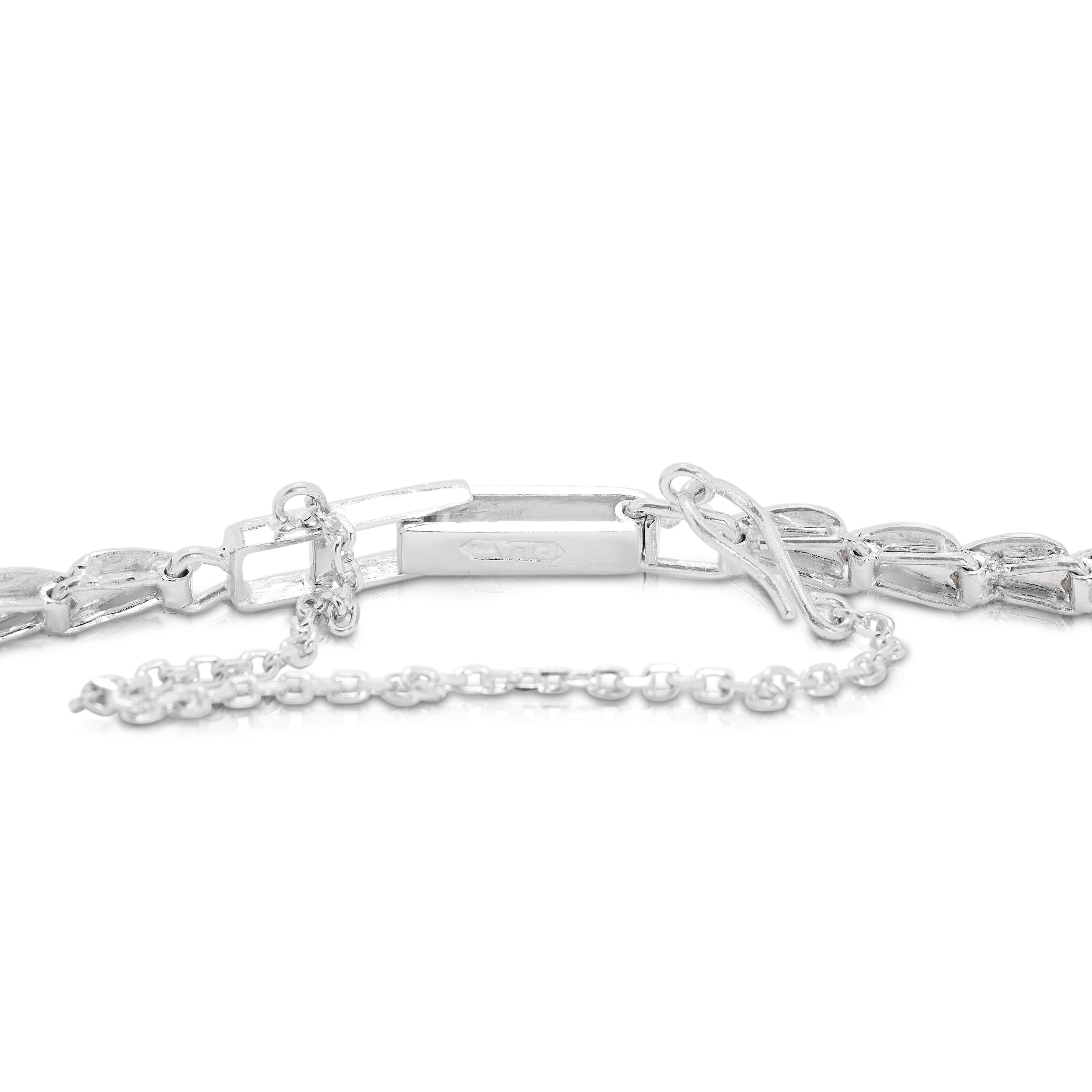 Bracelet glamour en platine avec diamants naturels de 2 carats et 20 points Pour femmes en vente