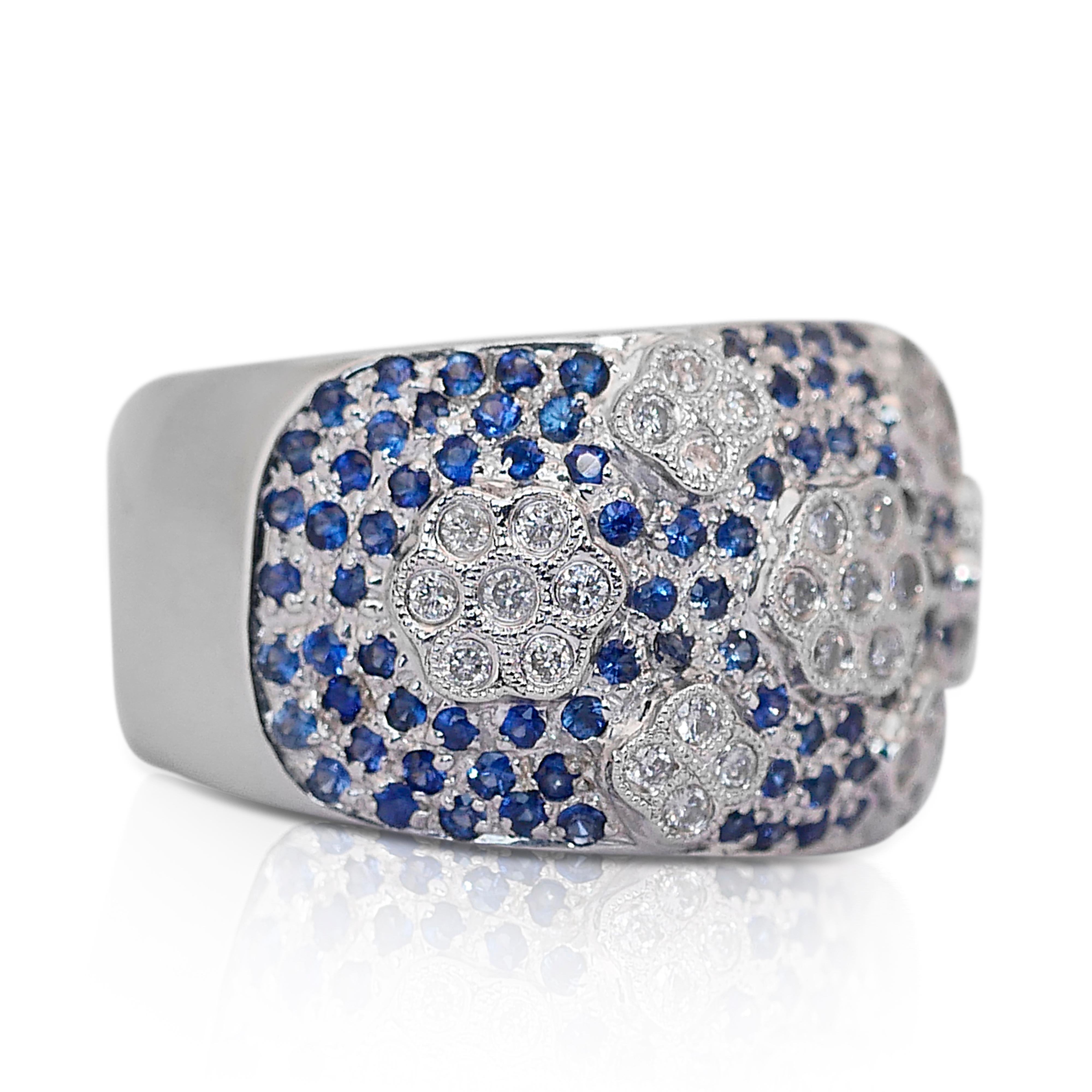 Glamouröser Cocktailring mit 2,01 Karat Diamanten aus 18 Karat Weißgold - IGI-zertifiziert (Rundschliff) im Angebot