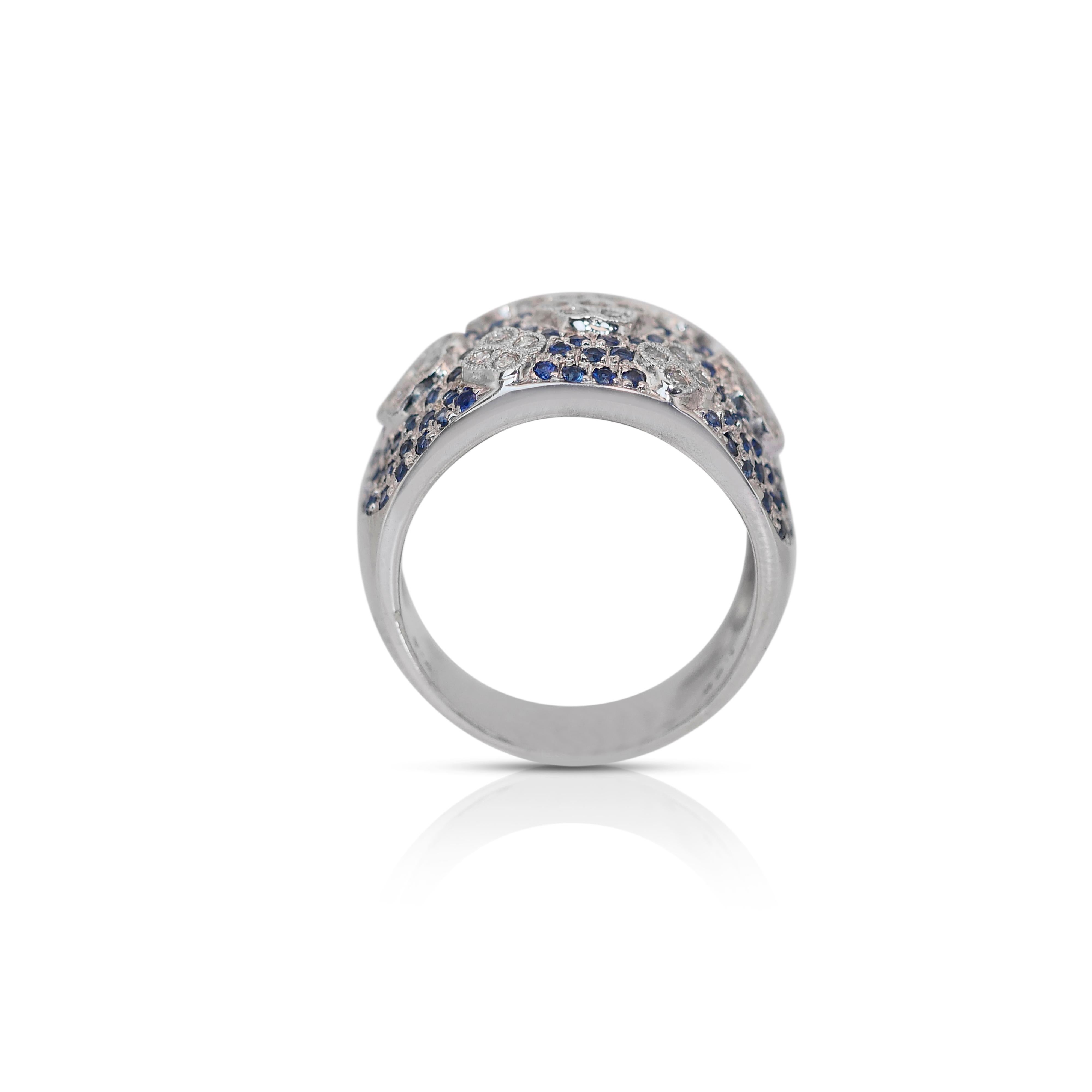 Glamouröser Cocktailring mit 2,01 Karat Diamanten aus 18 Karat Weißgold - IGI-zertifiziert im Angebot 2