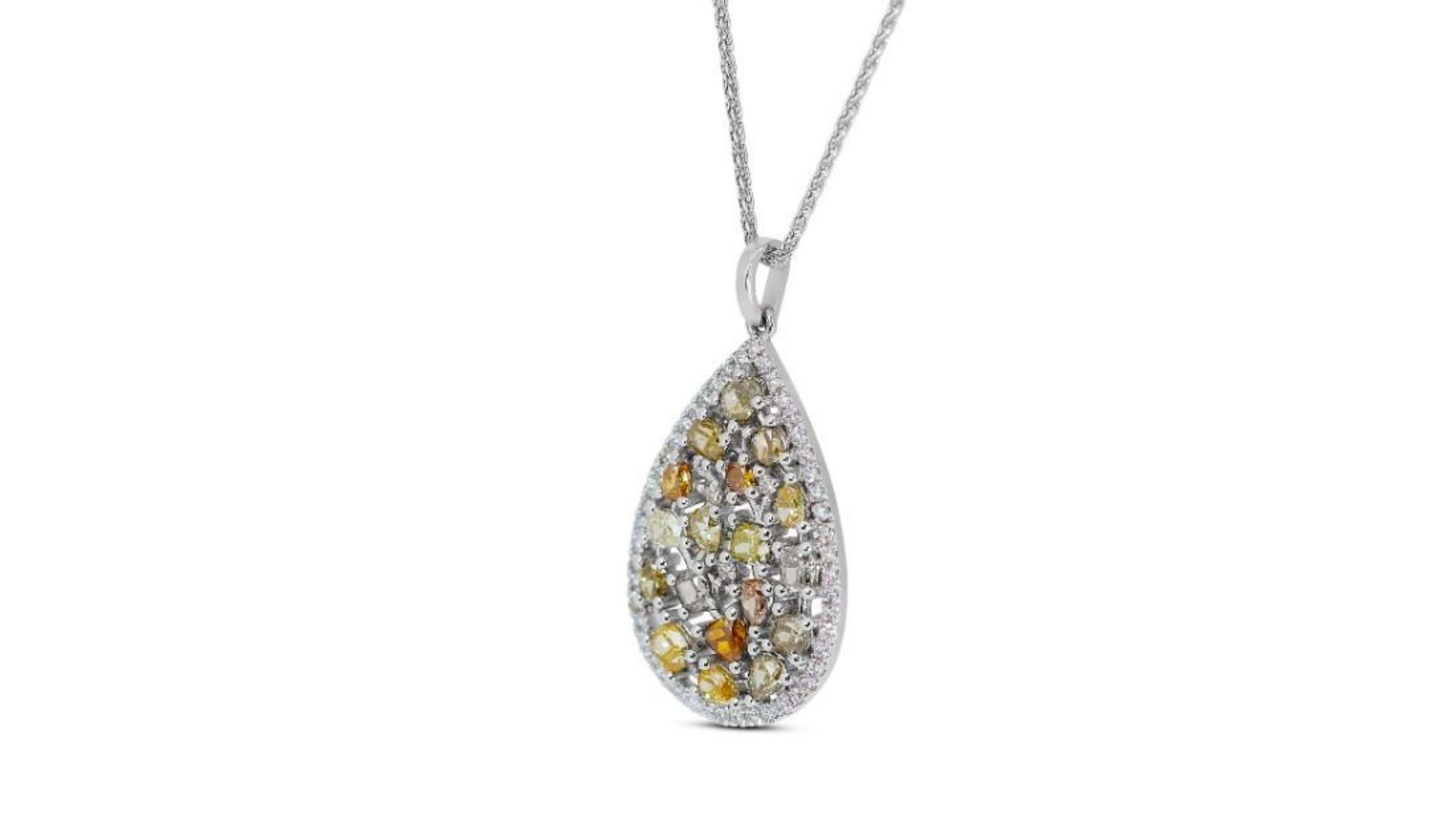 Women's Glamorous 2.17ct. Mixed Cut Stud Diamond Necklace For Sale