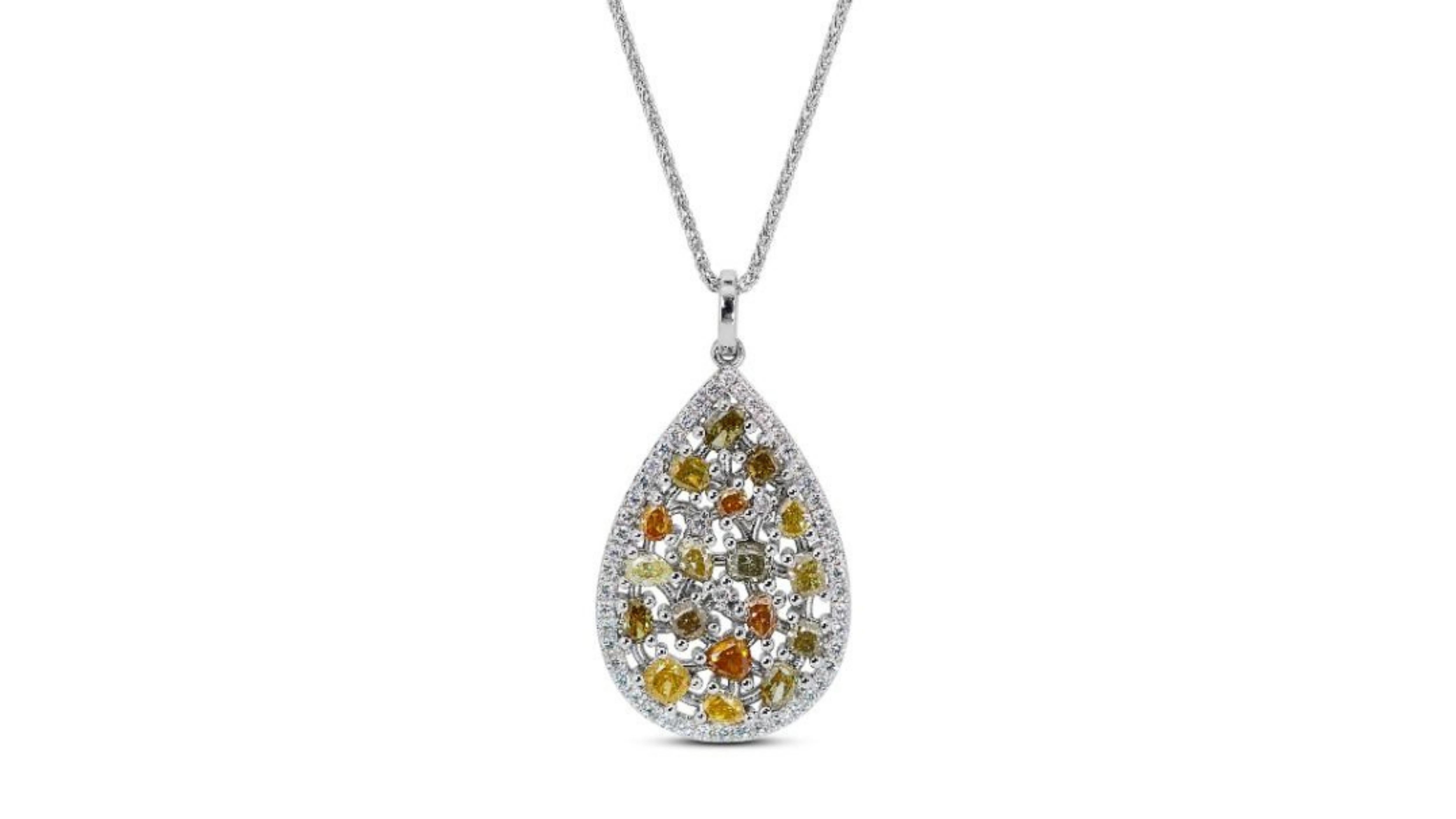 Glamorous 2.17ct. Mixed Cut Stud Diamond Necklace For Sale 4