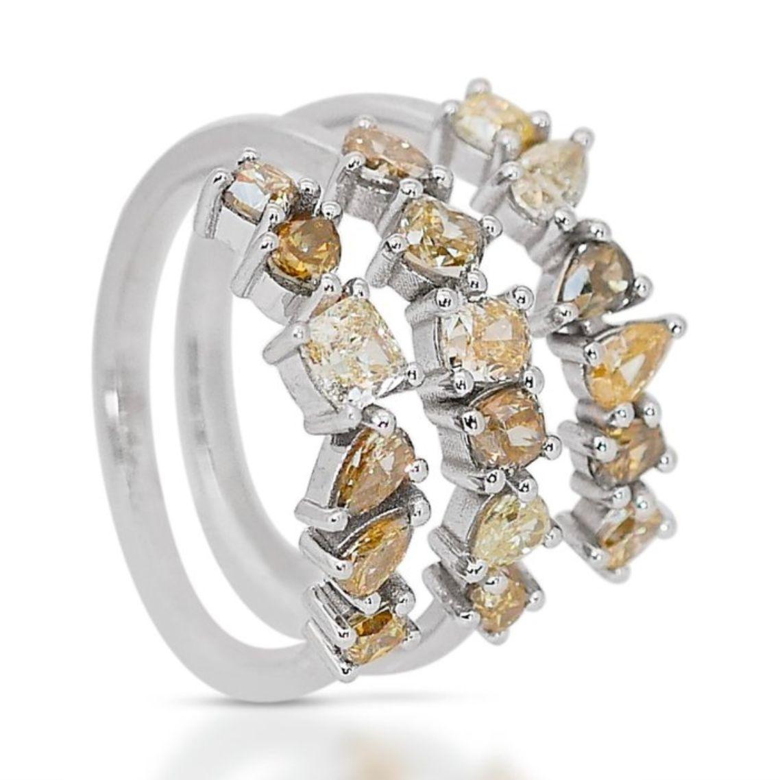Glamouröser 2,25 Karat Diamantring aus 18 Karat Weißgold  (Kissenschliff) im Angebot