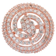 Glamorous 2.46ct Diamonds Cluster Ring in 14k Rose Gold - IGI Certified