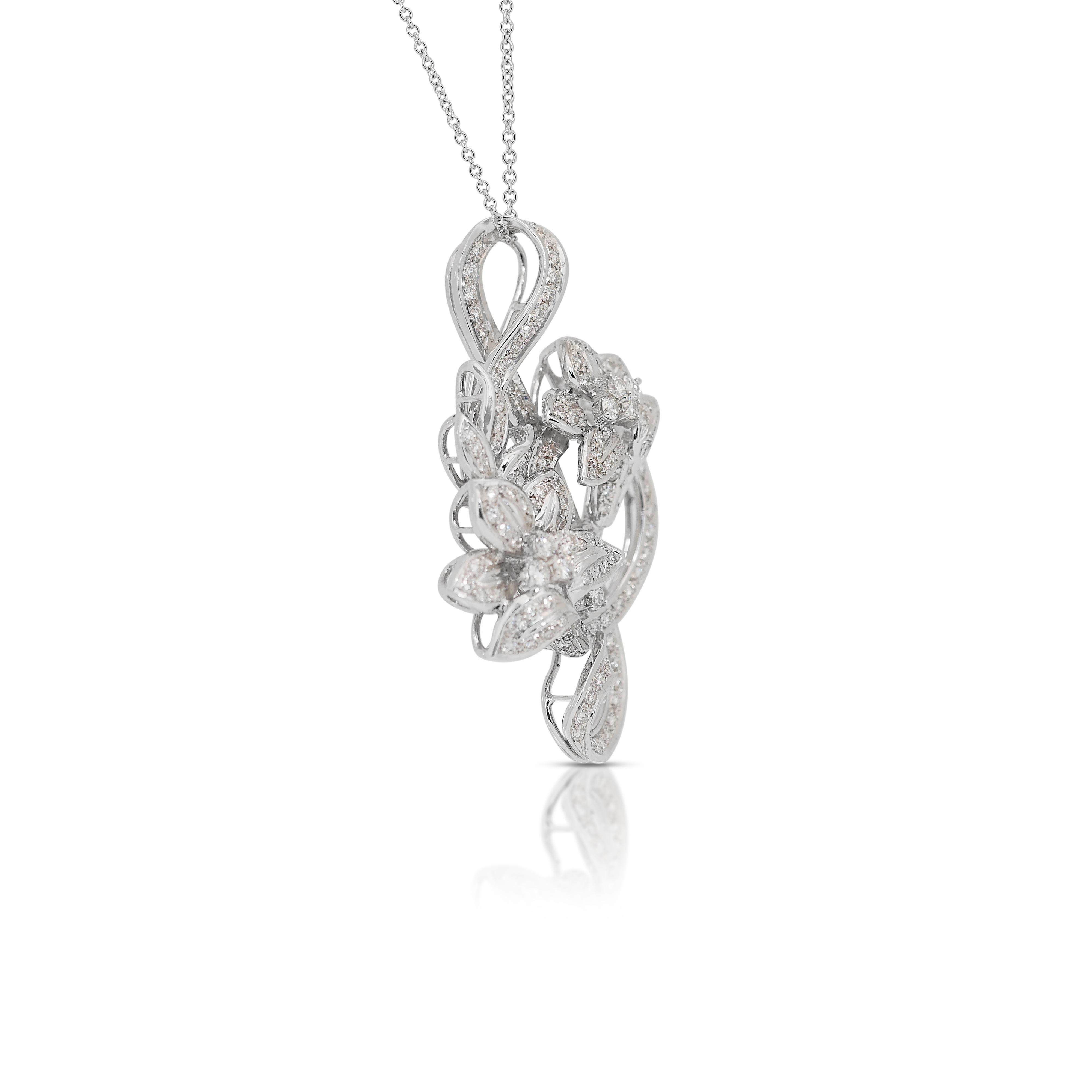 Glamorous 2.73ct Diamonds Necklace with Pendant in 18k White Gold - IGI Certified

This stunning 18k white gold necklace, adorned with a dazzling diamond pendant, epitomizes luxury. This piece radiates brilliance and sophistication, featuring 152