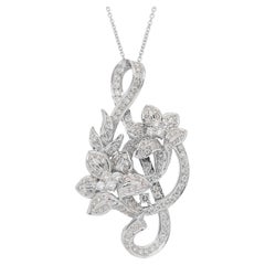 Glamorous 2.73ct Diamonds Necklace with Pendant in 18k White Gold - IGI