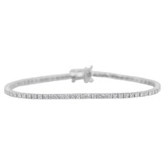 Glamour  Bracelet tennis en or blanc 18 carats et diamants de 2,88 carats, certifié IGI