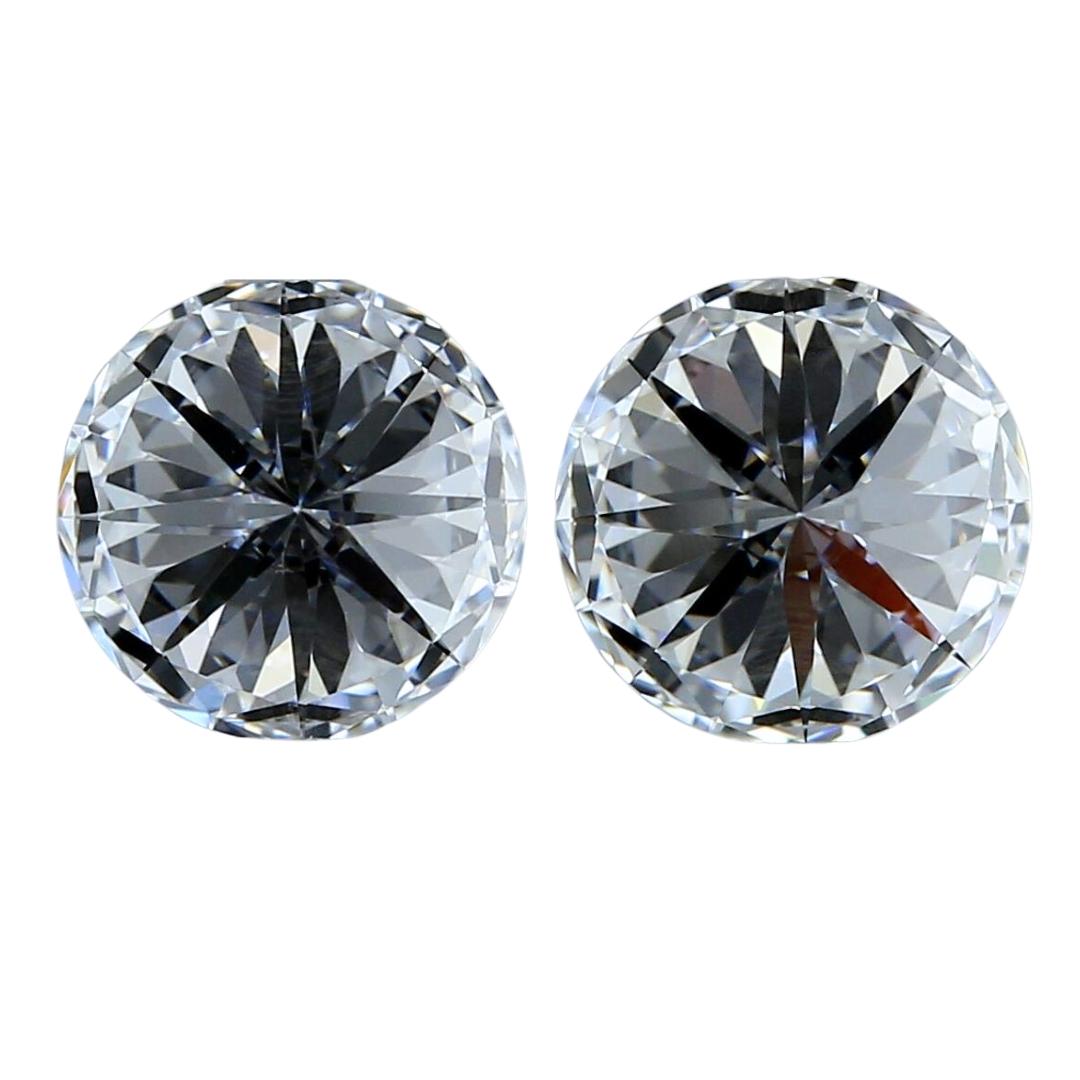 Glamorous 2pc Ideal Cut Natural Diamonds w/2.07 ct - GIA Certified 1